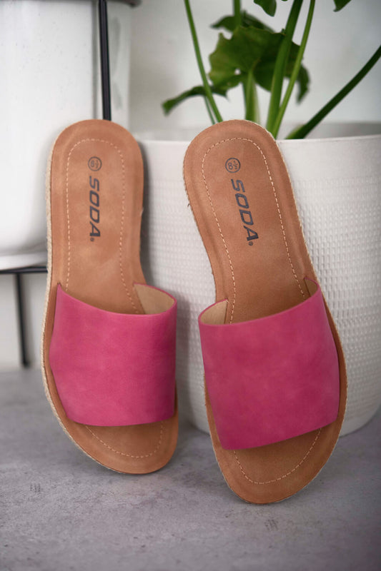 SODA Good Karma Open-Toe Espadrille Slides