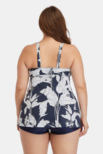 Load image into Gallery viewer, Plus Size Botanical Print Lace-Up Two-Piece Swim Set
