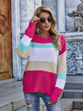 Striped Chunky Knit Long Sleeve Sweater