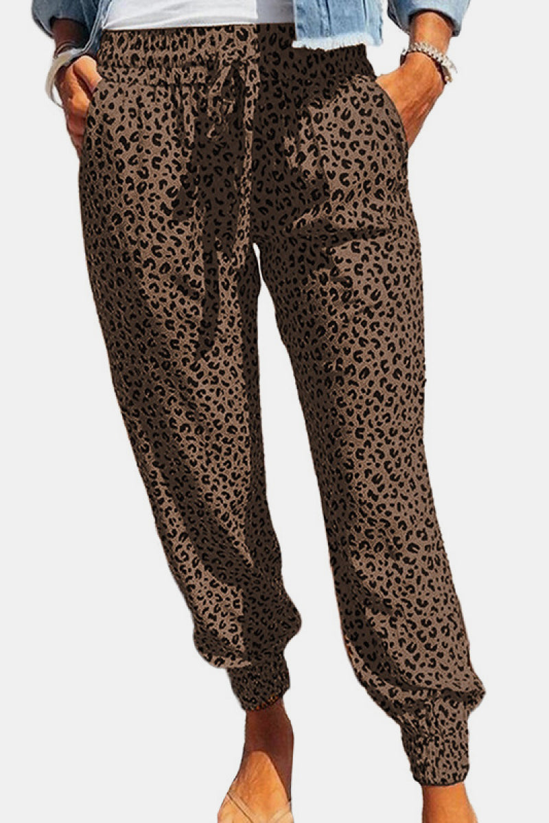 Printed High-rise Pencil Pants