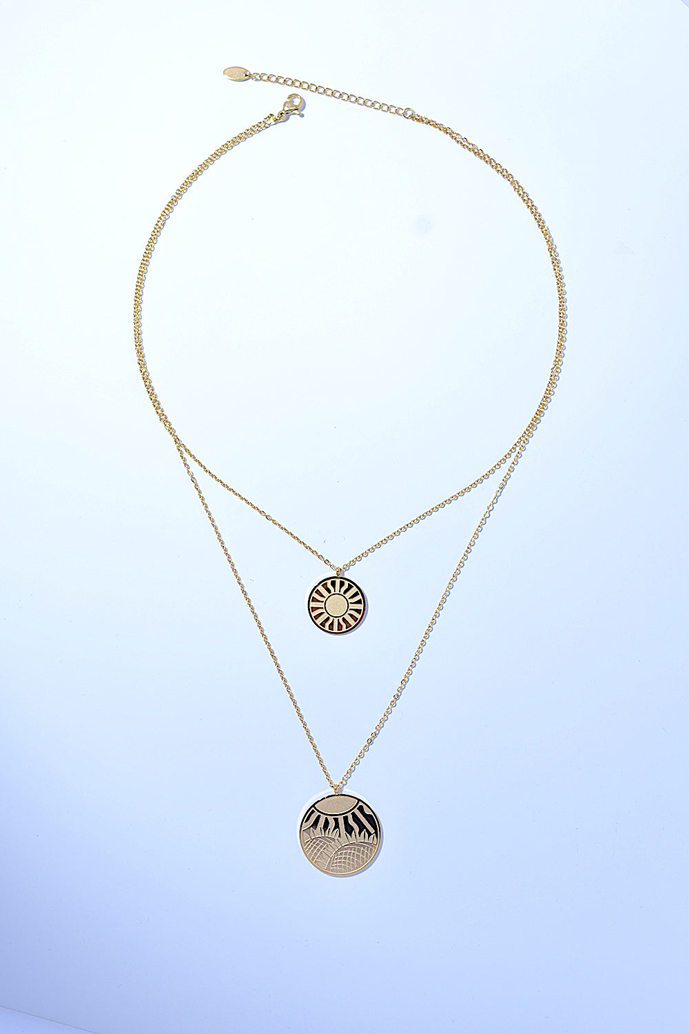 Coin Pendant Double-Layered Necklace