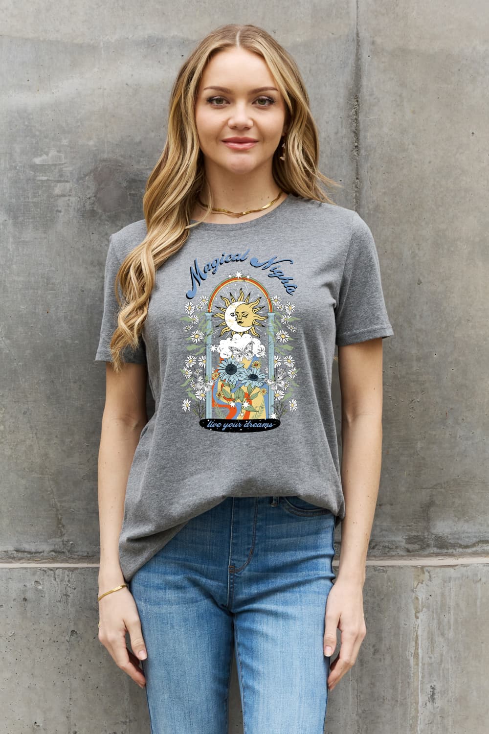 Simply Love MAGICAL NIGHTS LIVE YOUR DREAMS Graphic Cotton Tee