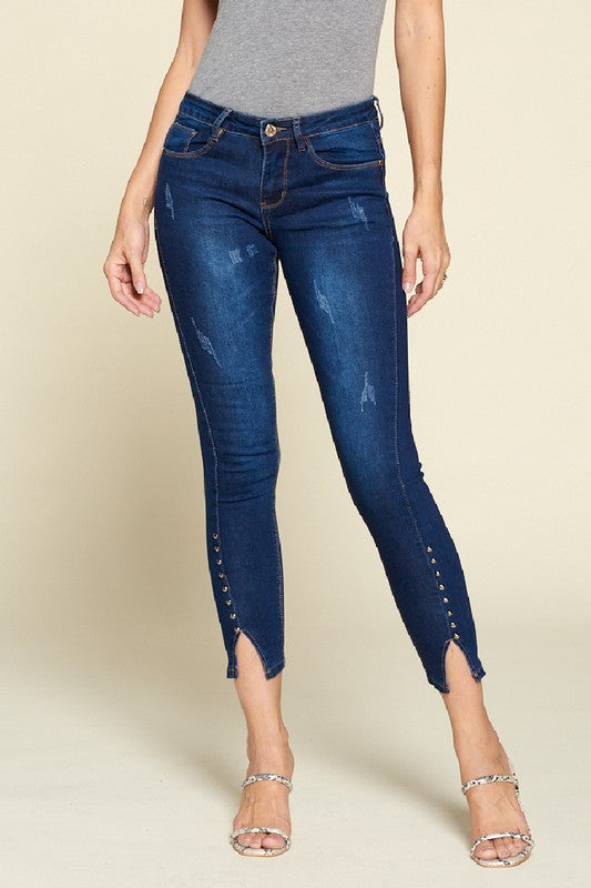 Ankle Studded Skinny Jeans