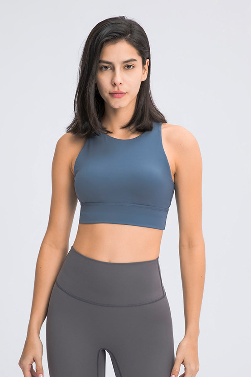 Cut Out High Neck Sports Bra