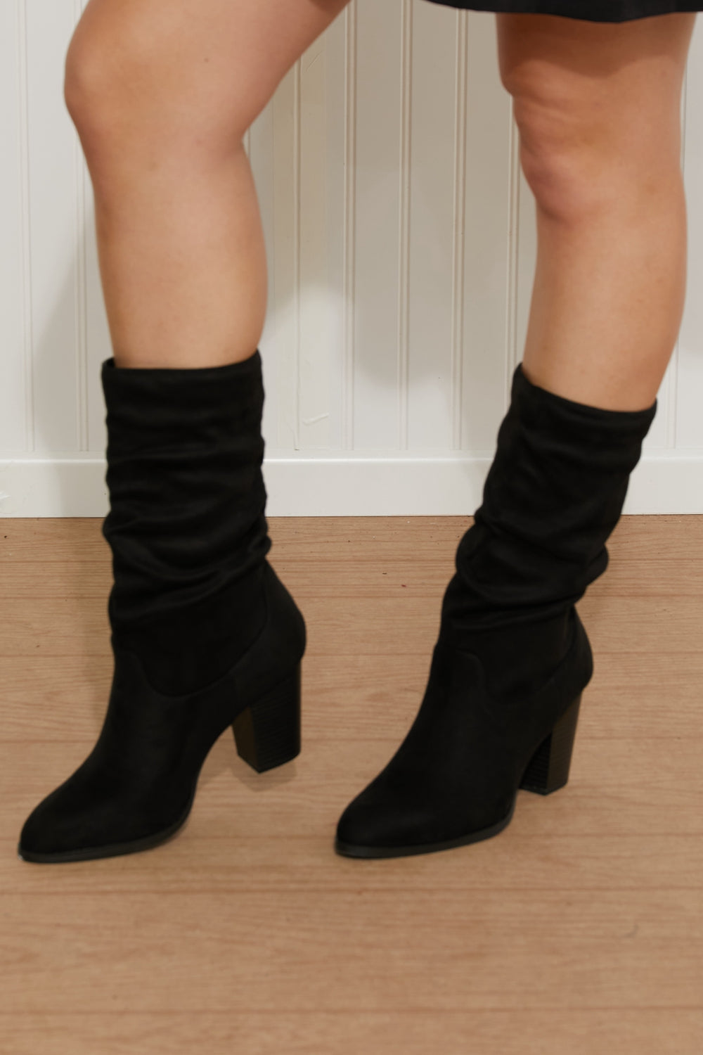 Qupid Manhattan Dreams Scrunchy Heeled Boots