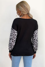 Load image into Gallery viewer, Leopard Print Sleeve Tie Front Top
