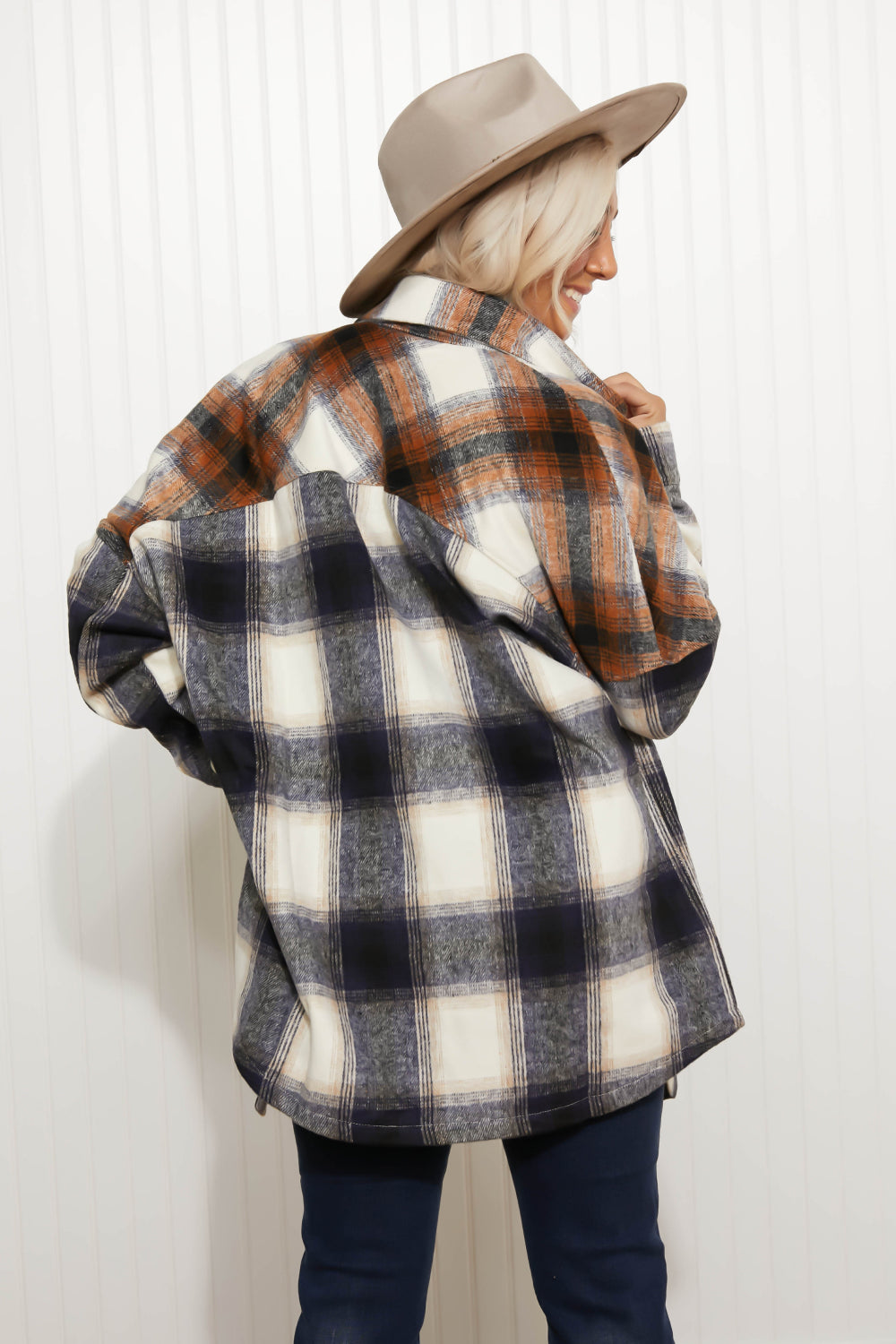 Zenana Colors of Autumn Full Size Plaid Shacket