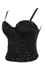 Load image into Gallery viewer, Sequined Bustier with Boning
