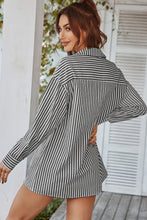 Load image into Gallery viewer, Vertical Stripes Button Down Shirt with Pocket
