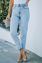 Load image into Gallery viewer, Acid Wash Straight Leg Ankle-Length Jeans
