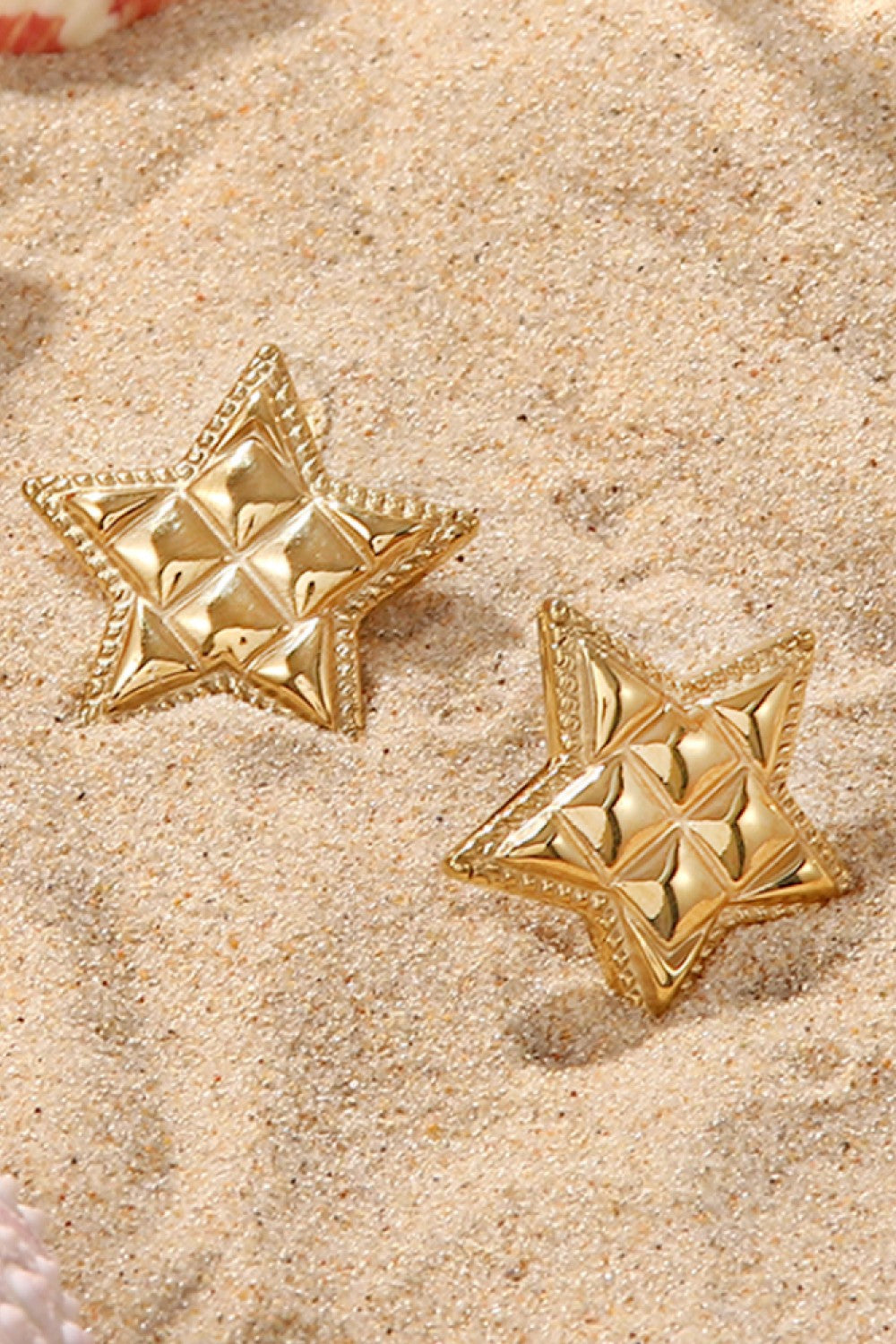 Textured Star Stud Earrings