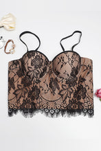 Load image into Gallery viewer, Lace Overlay Bustier with Scalloped Hem
