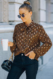 Cheetah Tie Neck Blouse