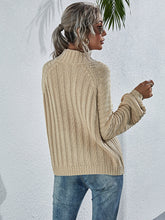 Load image into Gallery viewer, Openwork Chunky Knit Lantern Sleeve Sweater
