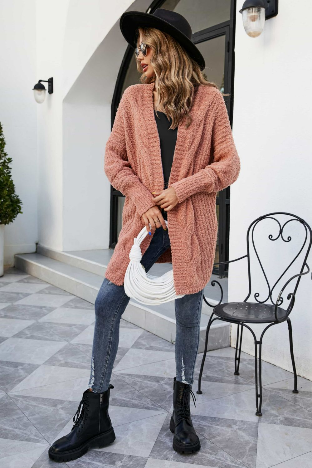 Chunky Knit Open Front Cardigan