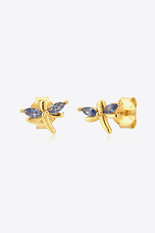 Tanzanite Dragonfly-Shaped Earrings