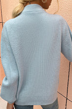 Load image into Gallery viewer, Quarter Zip Rib-Knit Sweater
