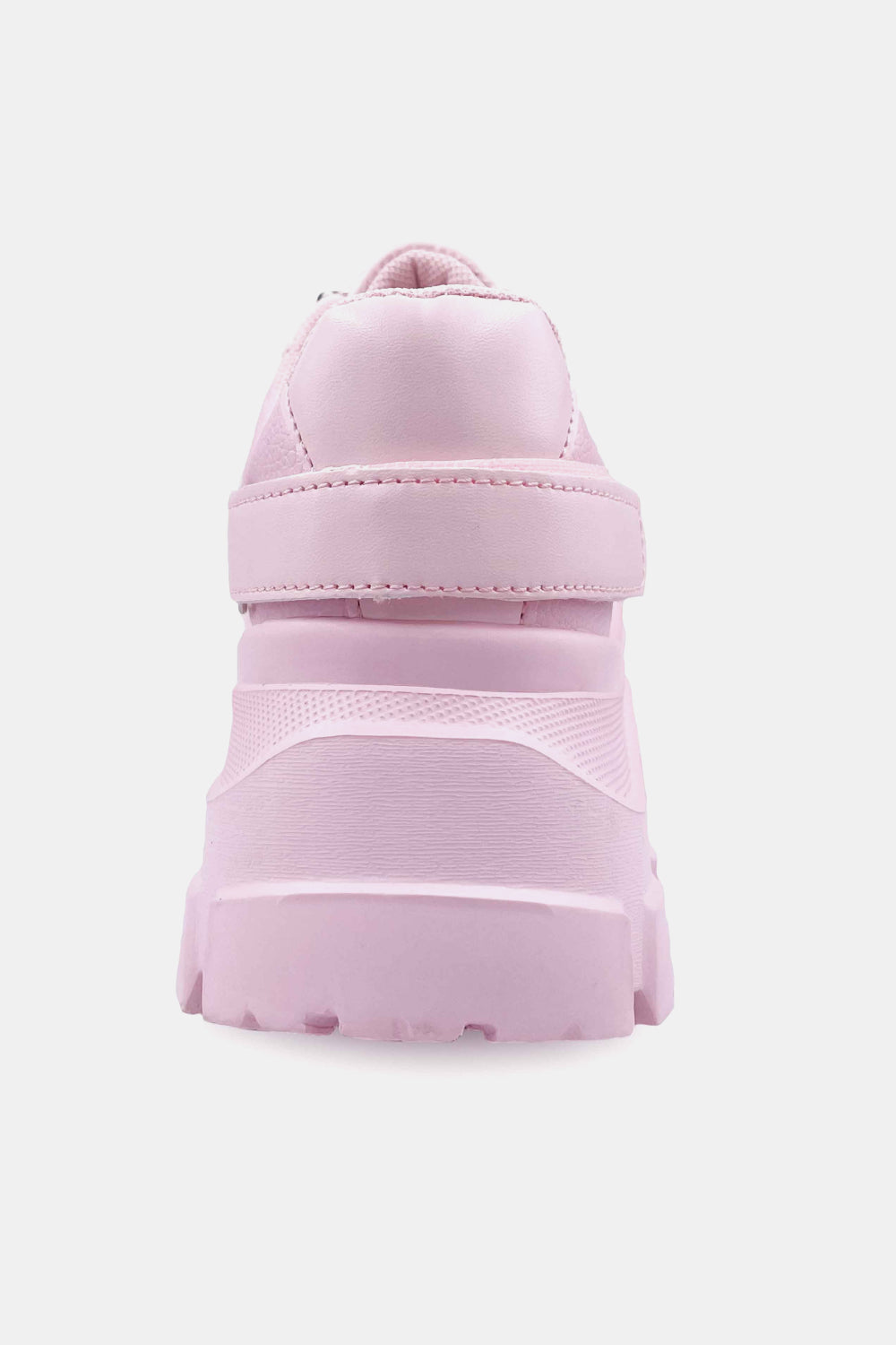 Berness Chunky Sole Lace-Up Sneakers with Velcro Strap in Pink