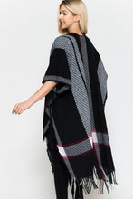 Load image into Gallery viewer, Plaid Hem Open Front Duster Kimono with Fringe Hem
