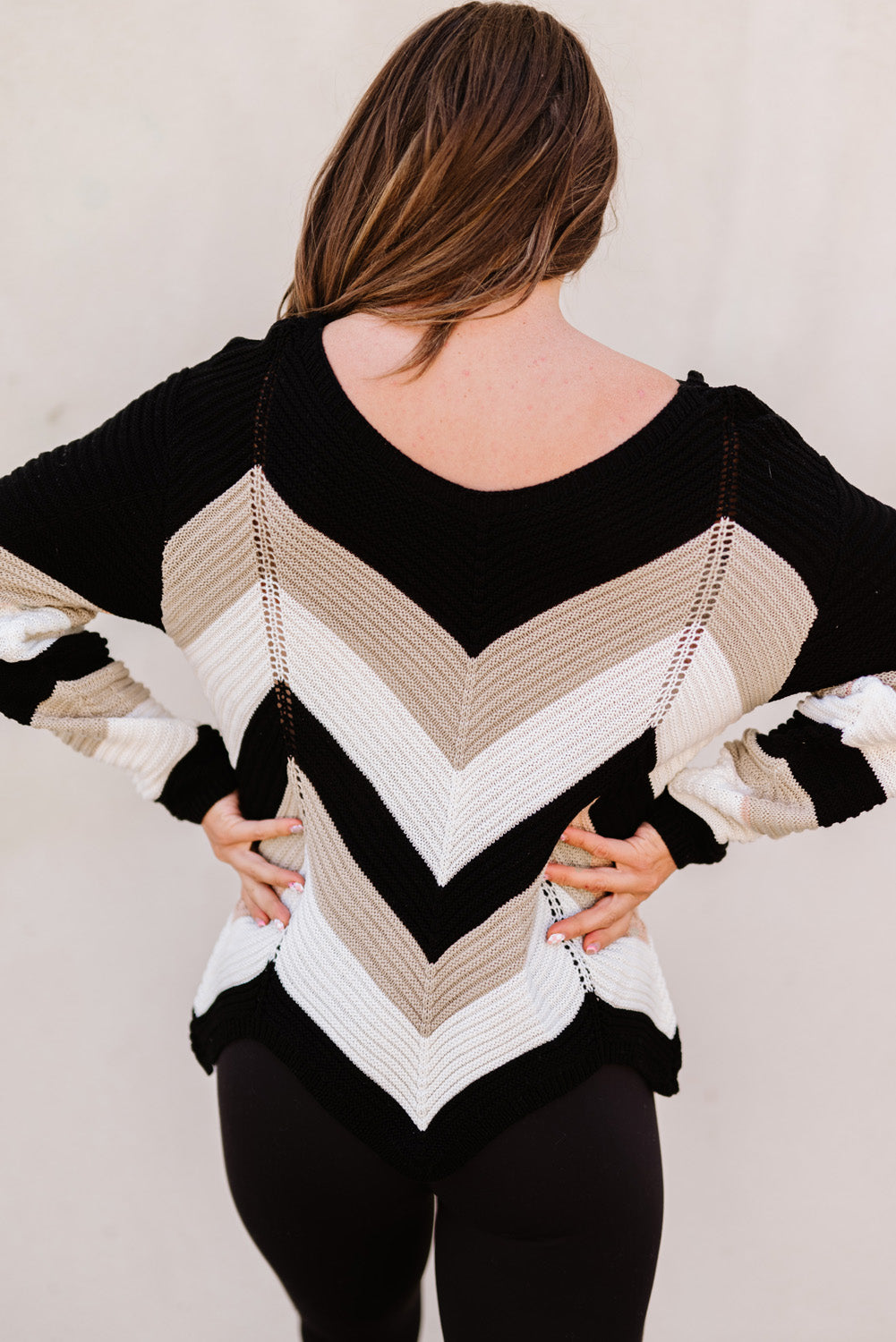 Chevron Color Block Sweater