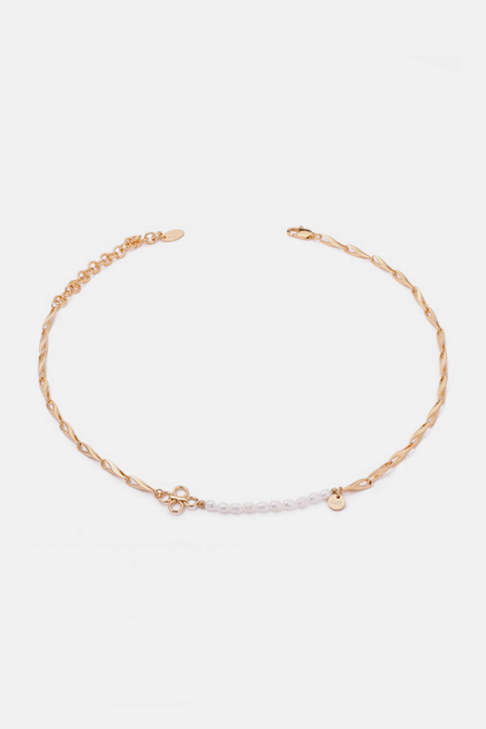 Decorative Twist Pearl 18K Gold-Plated Necklace