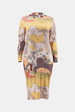 Load image into Gallery viewer, Plus Size Printed Mock Neck Maxi Dress
