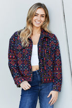 Load image into Gallery viewer, Andree by Unit Full Size Printed Button Front Collared Jacket
