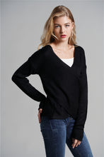 Load image into Gallery viewer, Tulip Hem Surplice Knit Sweater
