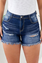 Load image into Gallery viewer, Plus Size Distressed Frayed Hem Denim Shorts
