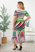 Load image into Gallery viewer, Plus Size Rainbow Stripe Fishtail Dress
