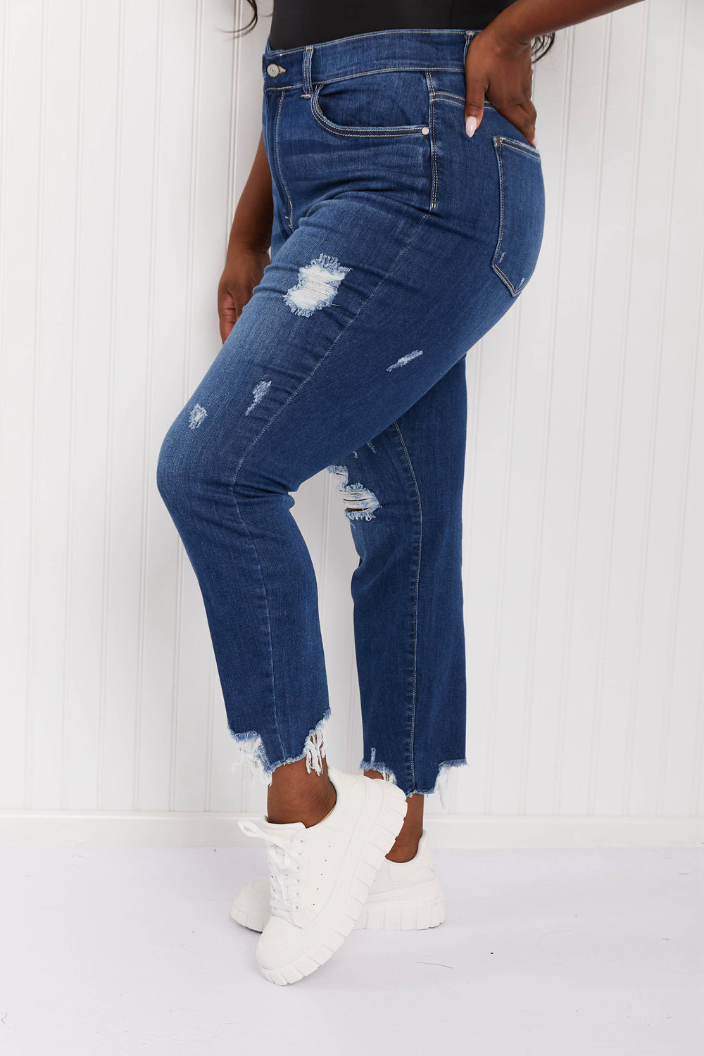 Judy Blue Kendall Full Size Shark-Bite Slim Jeans