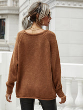 Load image into Gallery viewer, Rolled Hem Raglan Sleeve Sweater
