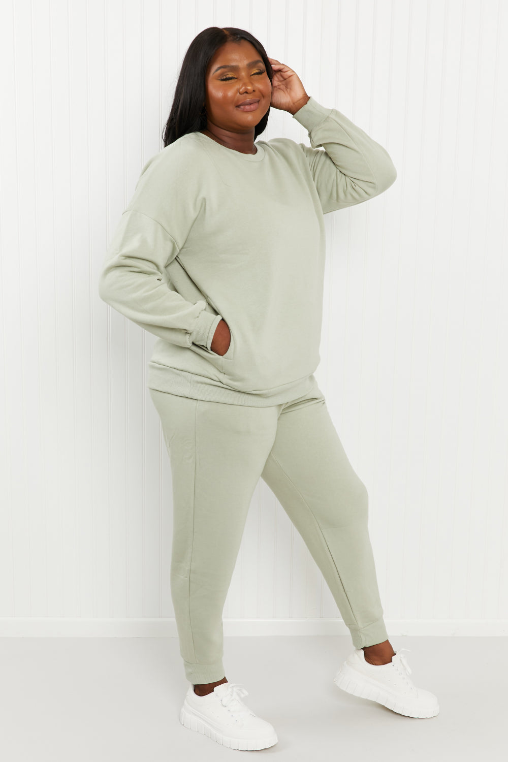 Zenana Full Size Dropped Shoulder Loungewear Set with Pockets