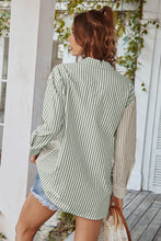 Load image into Gallery viewer, Vertical Stripes Button Down Shirt with Pocket
