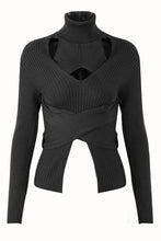 Load image into Gallery viewer, Crisscross Cutout Rib-Knit Sweater
