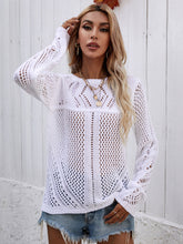 Load image into Gallery viewer, Round Neck Openwork Sweater
