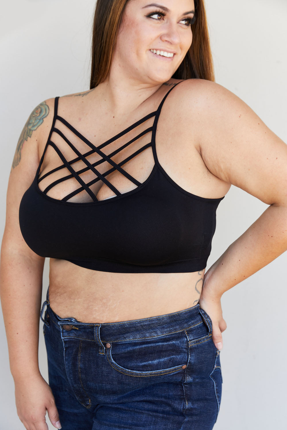 Zenana Weekend Ready Full Size Strappy Bralette