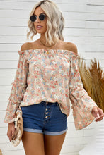 Load image into Gallery viewer, Floral Off-Shoulder Flare Sleeve Blouse
