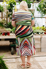 Load image into Gallery viewer, Plus Size Rainbow Stripe Fishtail Dress
