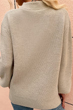 Load image into Gallery viewer, Quarter Zip Rib-Knit Sweater
