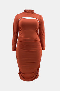 Plus Size Ruched Bodycon Dress and Bolero Set