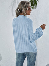 Load image into Gallery viewer, Openwork Chunky Knit Lantern Sleeve Sweater
