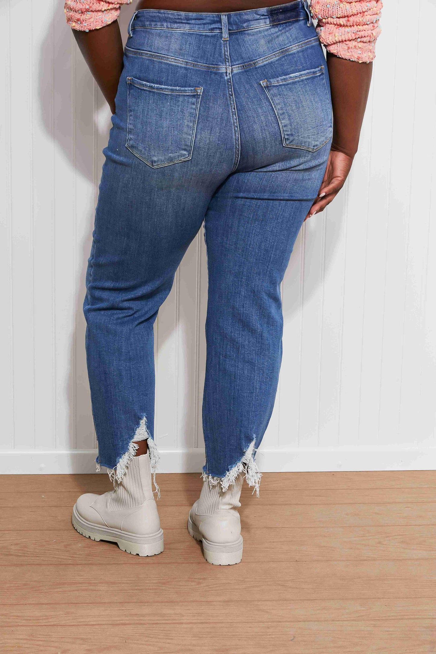 RISEN Anastasia Full Size Raw Hem Boyfriend Jeans