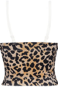 Leopard Print Zip Front Bustier