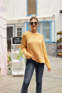 Fuzzy Side Slit High-Low Sweater