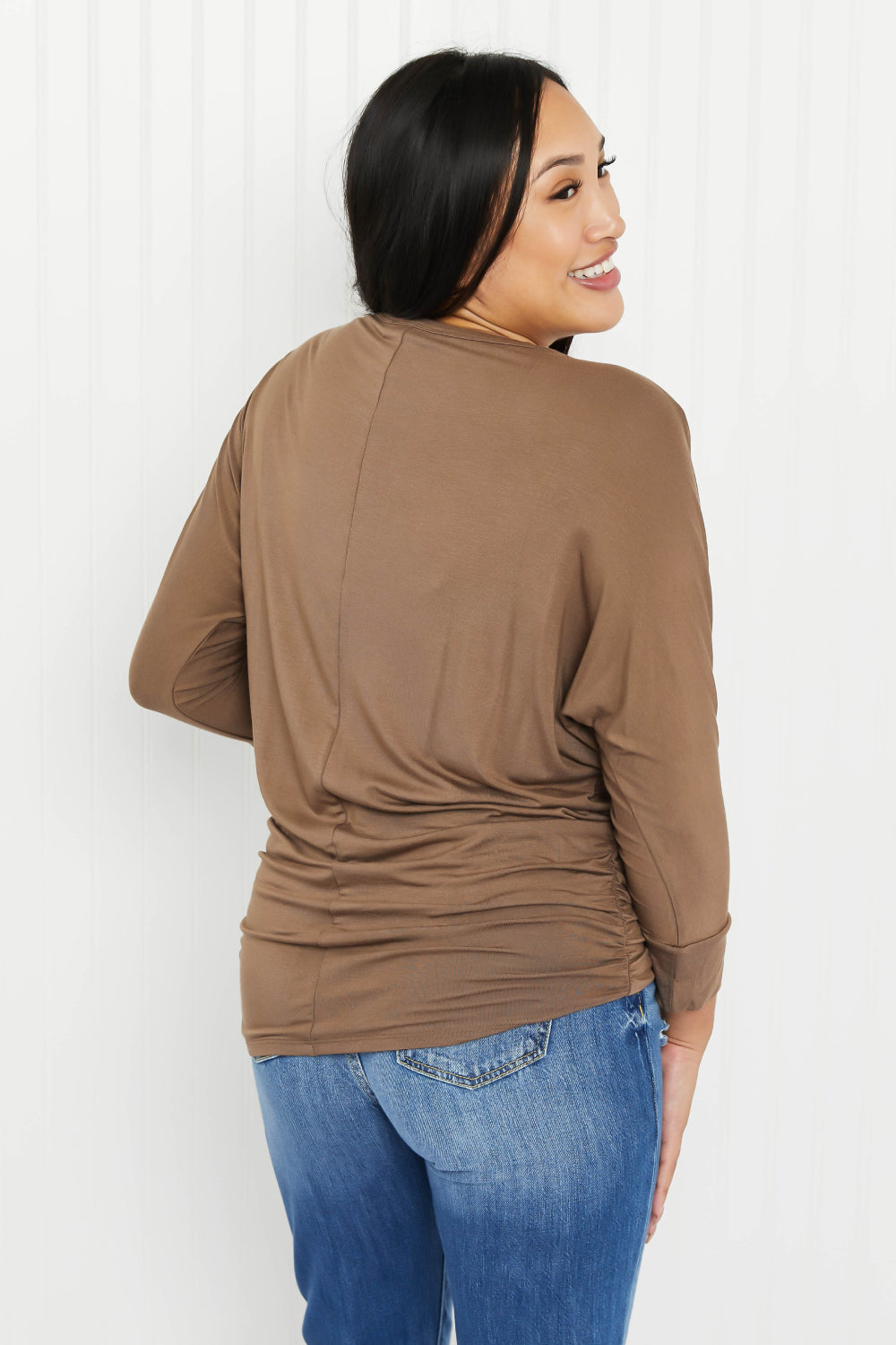 Zenana Something More Full Size Three-Quarter Dolman Sleeve Top