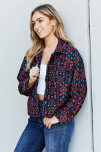 Load image into Gallery viewer, Andree by Unit Full Size Printed Button Front Collared Jacket
