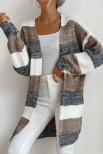 Load image into Gallery viewer, Striped Long Sleeve Duster Cardigan
