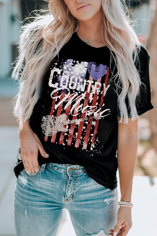 COUNTRY MUSIC Graphic Tee Shirt