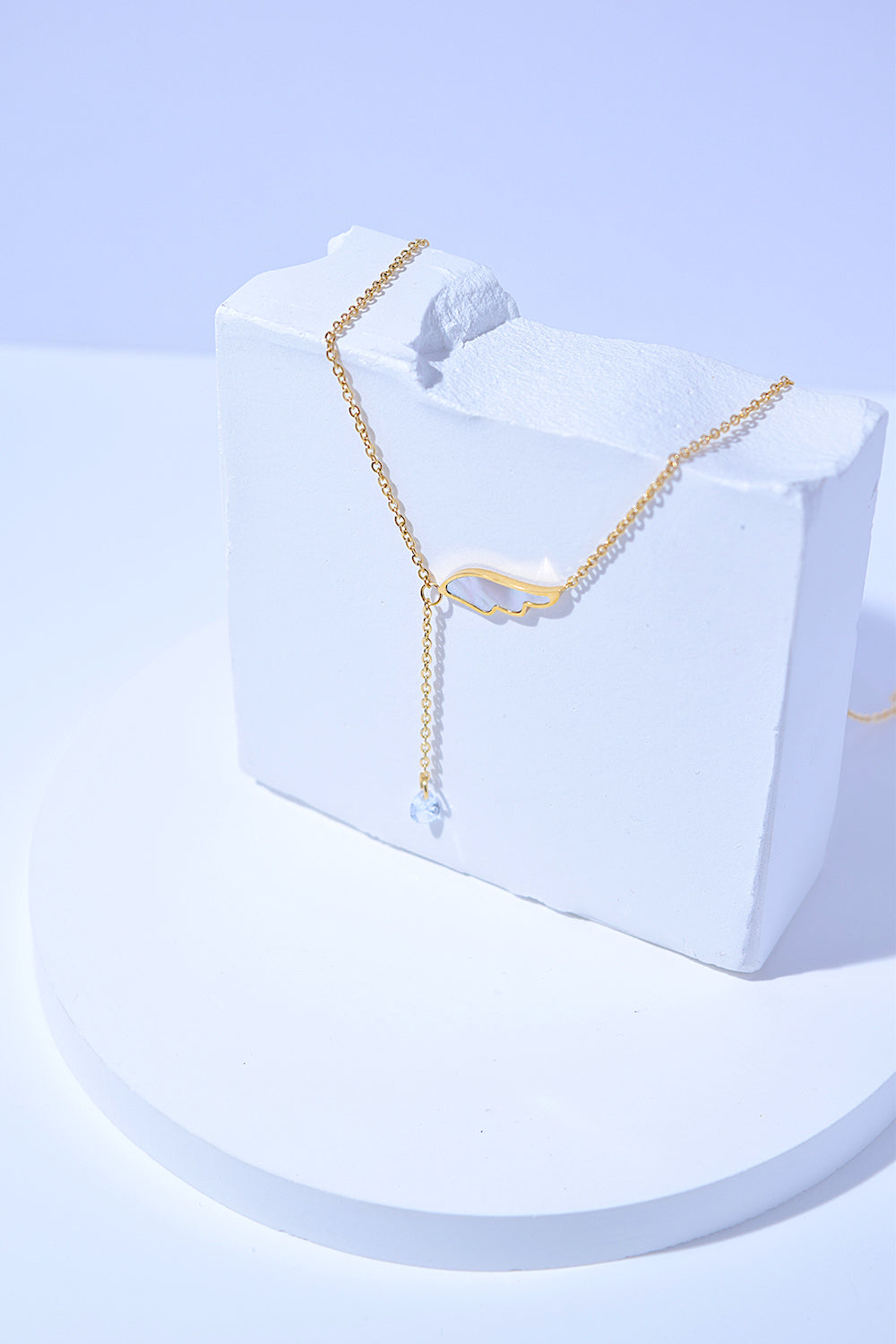 Cubic Zirconia Drop Pendant Chain Necklace